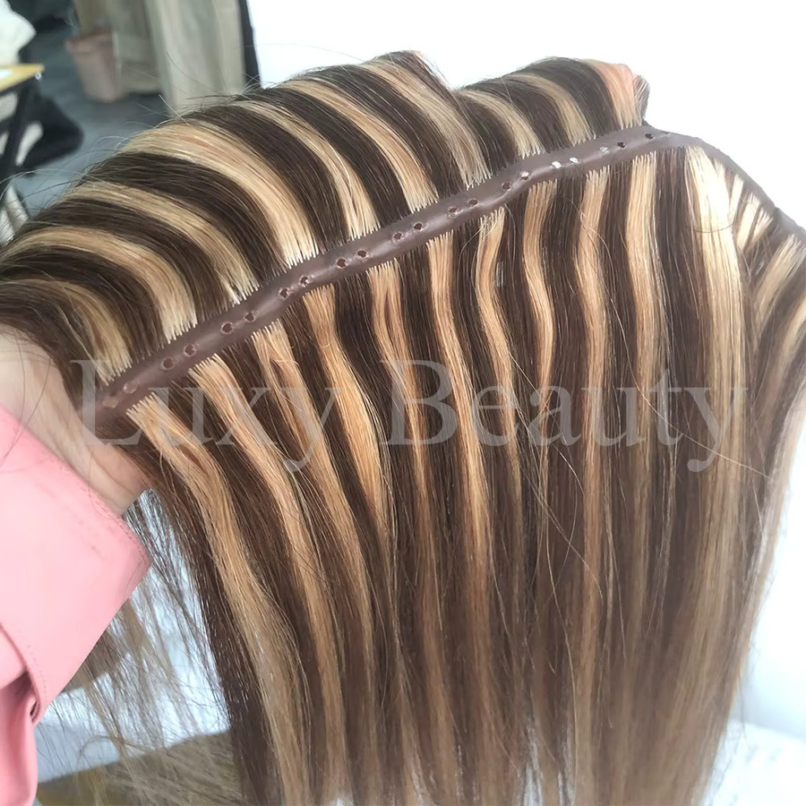 Luxy Beauty Echthaarverlängerungen Straight Twin Tab Weft, Natural Black Brown - Bild 3