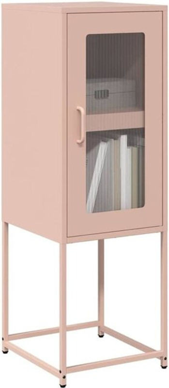 Modernes Sideboard aus kaltgewalztem Stahl von Vidaxl in Rosa, B/T/H: 36 x 39 x 107 cm - Bild 1