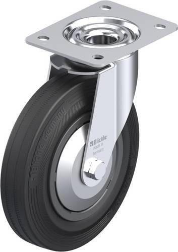 Blickle Lenkrolle LE-VPP 200R-FA in Schwarz und Grau mit Schraubbefestigung, Rad-Durchmesser: 200 mm, Tragfähigkeit: 205 kg - Bild 1