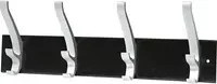 UNILUX Wandgarderobe Cypres mit 4 Haken in Schwarz und Silber, modern aus Metall - Bild 1
