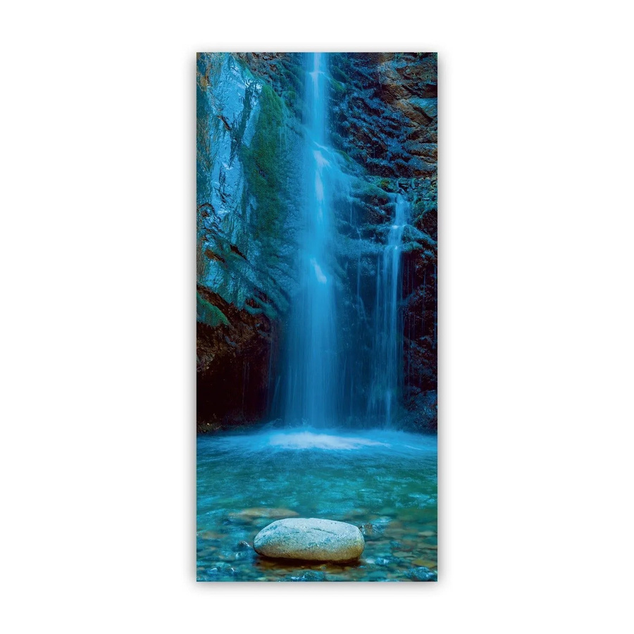 Walllux Duschrückwand Wasserfall aus Alu-Verbund in Blau, B/H: 90 x 200 cm, Stärke: 3 mm - Bild 2