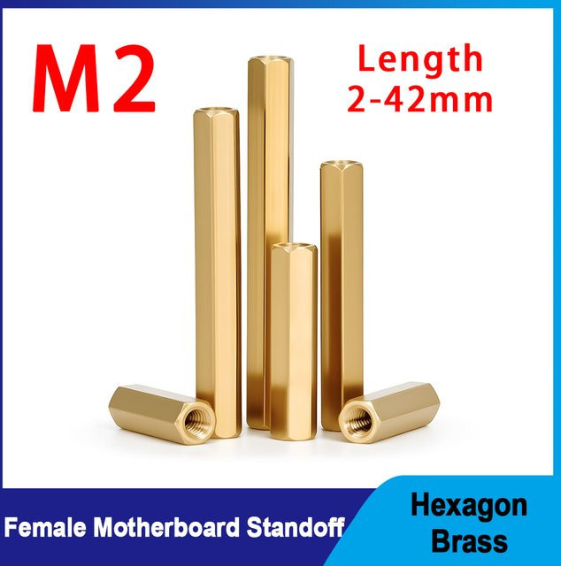 SAM ZHIHUI M2 Hex Messing PCB Abstandshalter Buchse auf Buchse in Gold für Motherboard und Platine - Bild 1