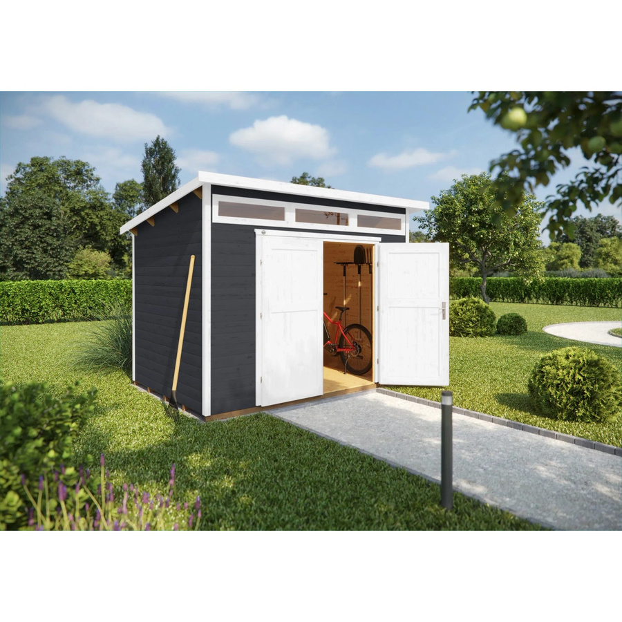 WEKA Gartenhaus 264 Pultdach aus Holz in Grau und Anthrazit B/H/T: 330 x 239 x 249 cm - Bild 2