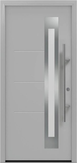 EcoStar Haustür Isopro Secur IPS 780S mit Glaseinsatz, Weißaluminium, B/H: 110 x 210 cm, DIN Rechts, RC2 Sicherheitsschutz - Bild 1