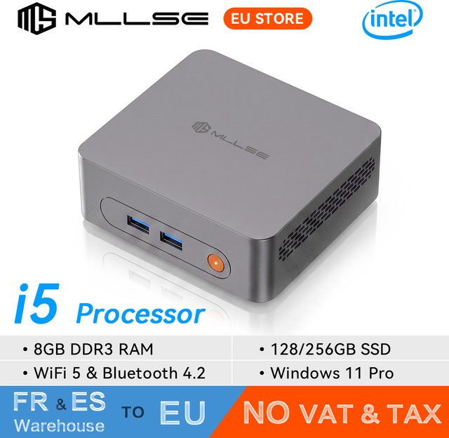 MLLSE M3 Pro Mini-PC mit Intel Core i5-4310U, 8GB RAM, 128GB SSD, Windows 11, Wi-Fi 5 und Bluetooth 4.2 - Bild 1