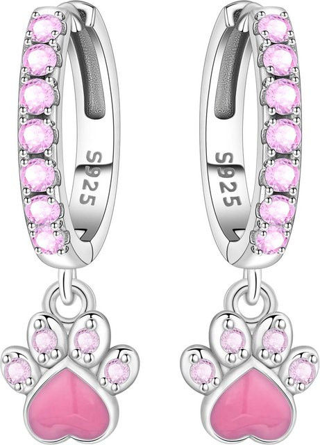 Orstarry Ohrringe, 925 Silber, Rosa, Zirkonia, Damen - Bild 1