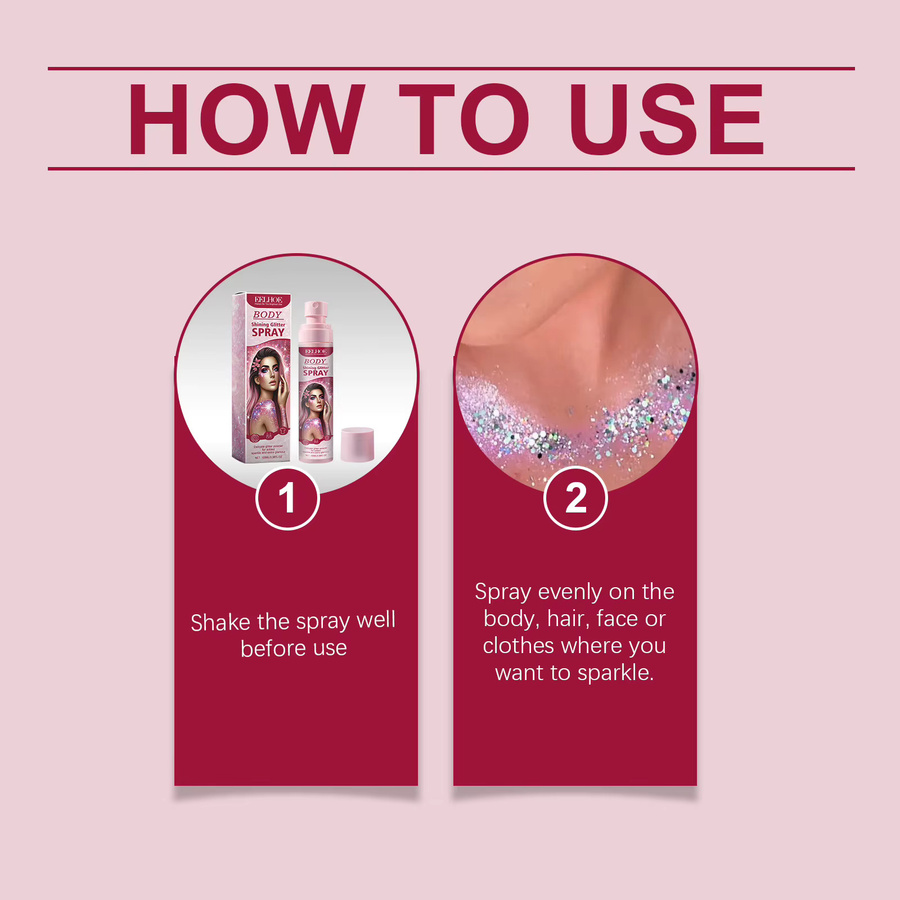 eelhoe Make-up-Glitzer-Spray, schimmernd, Unisex - Bild 6
