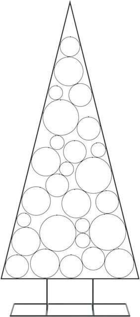 vidaXL Weihnachtsbaum aus Metall in Schwarz, modern und freistehend, Höhe: 210 cm - Bild 1