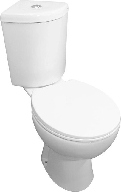 Kerra Corner KR 61 Stand-WC-Kombination aus Keramik in Weiß Glänzend inklusive WC-Sitz - Bild 1
