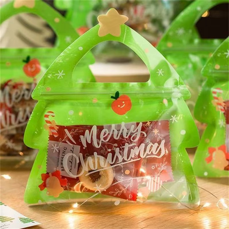 200 Stück Weihnachts Geschenkbeutel in Hirsch-Form für Süßigkeiten und Kekse, Grün - Bild 2