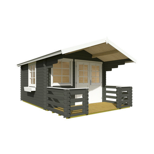 Lasita Gartenhaus Lola Maja in Grau-Grün mit Satteldach, B/H/T: 340,4 x 245,1 x 470 cm - Bild 3