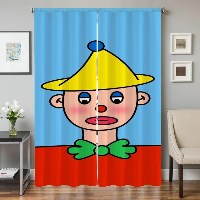 2er-Set halbtransparente Fensterküchenvorhänge in Blau für Wohnzimmer und Mädchenzimmer, B: 50 cm, H: 70 cm - Bild 1