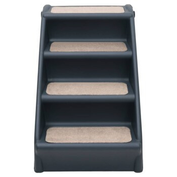 VidaXL Hundetreppe mit 4 Stufen klappbar dunkelgrau mit rutschfester Textiloberfläche - Bild 3