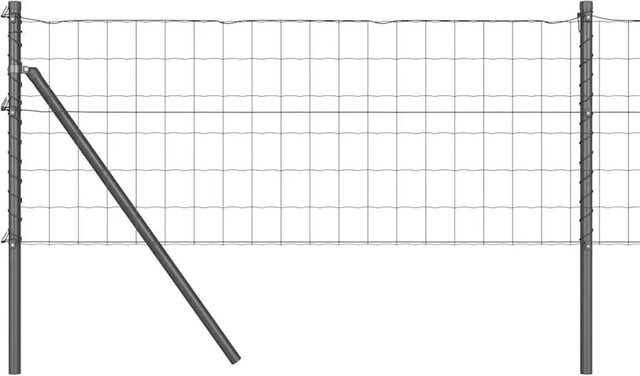 vidaXL Zaun mit Pfosten aus Stahl und PVC in Grau, Höhe: 0,4 m, Länge: 50 m - Bild 1