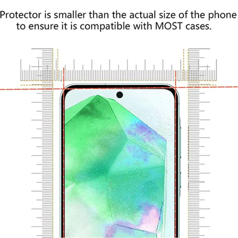 2 Stück Displayschutzfolie aus gehärtetem Glas für Samsung Galaxy A15 A23 A26 A35 A36 A55 A56 A16 A25 A42 A53 in Transparent - Bild 3