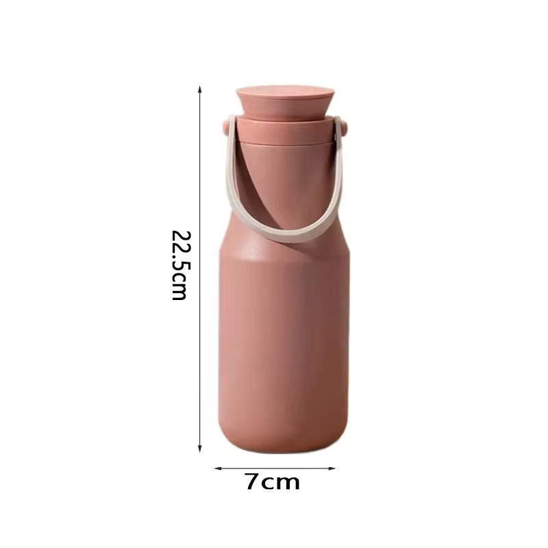 JUSTINLAU Isolierflasche aus Edelstahl 304 in Weiß, tragbarer Thermobecher im Ins-Stil für Outdoor und Auto, 22,5 l - Bild 4