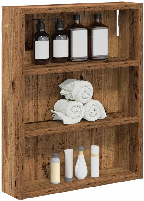 Badezimmer-Wandschrank VD Home Furnishing in Braun mit mattem Holzstil, B/T/H: 40 x 10 x 50 cm - Bild 1