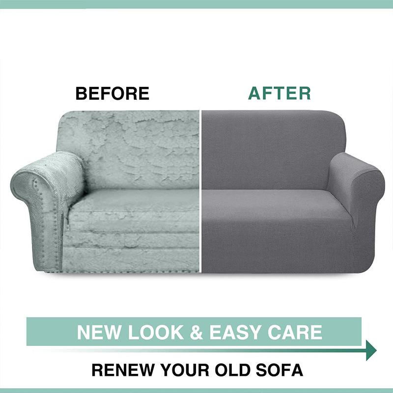 Wasserdichter und elastischer Sofakissenbezug von Super Six in Grau für 1-Sitzer Sofas, Breite: 90-130 cm - Bild 2