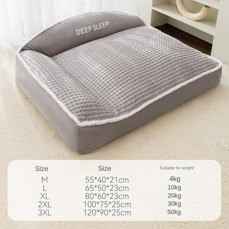 Cosy Homes Hundesofa aus Plüsch und Leinenimitat für große Hunde und Katzen, abnehmbarer und waschbarer Bezug, B/T/H: 80 x 60 x 23 cm