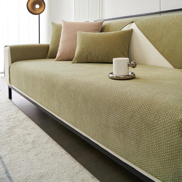Universal Sofaüberwurf von Super Six in Grün, einfarbig, rutschfest, B/H: 70 x 70 cm - Bild 1