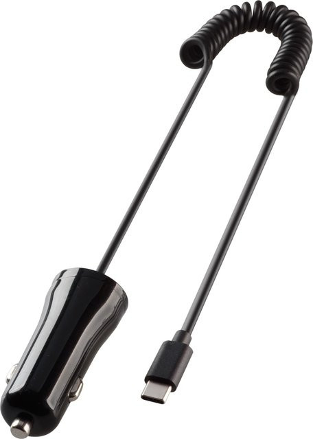Vivanco Fast Car Charger Set in Schwarz mit USB Type-C Spiralkabel und 12W Leistung - Bild 1