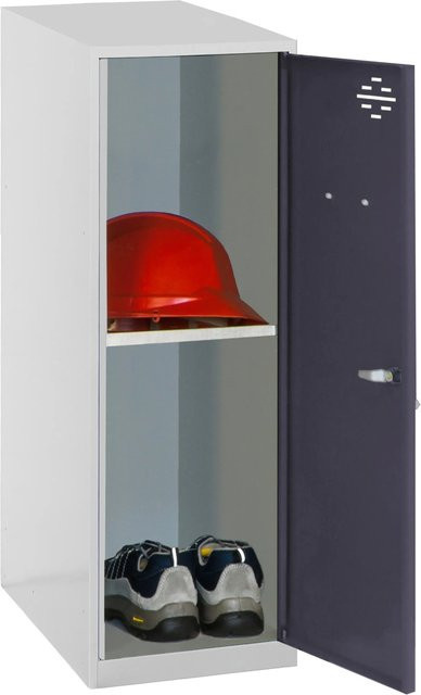 PROREGAL Schließfachschrank AMEGO Spind aus Metall mit 1 Fachboden und Schloss in Anthrazit-Grau, H x B x T: 91,5 x 40 x 50 cm - Bild 1