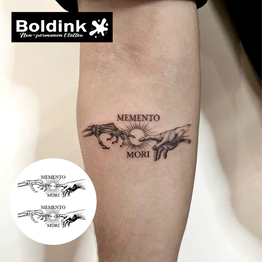 Boldink Memento Mori Hand Temporäres Tattoo, Unisex - Bild 2