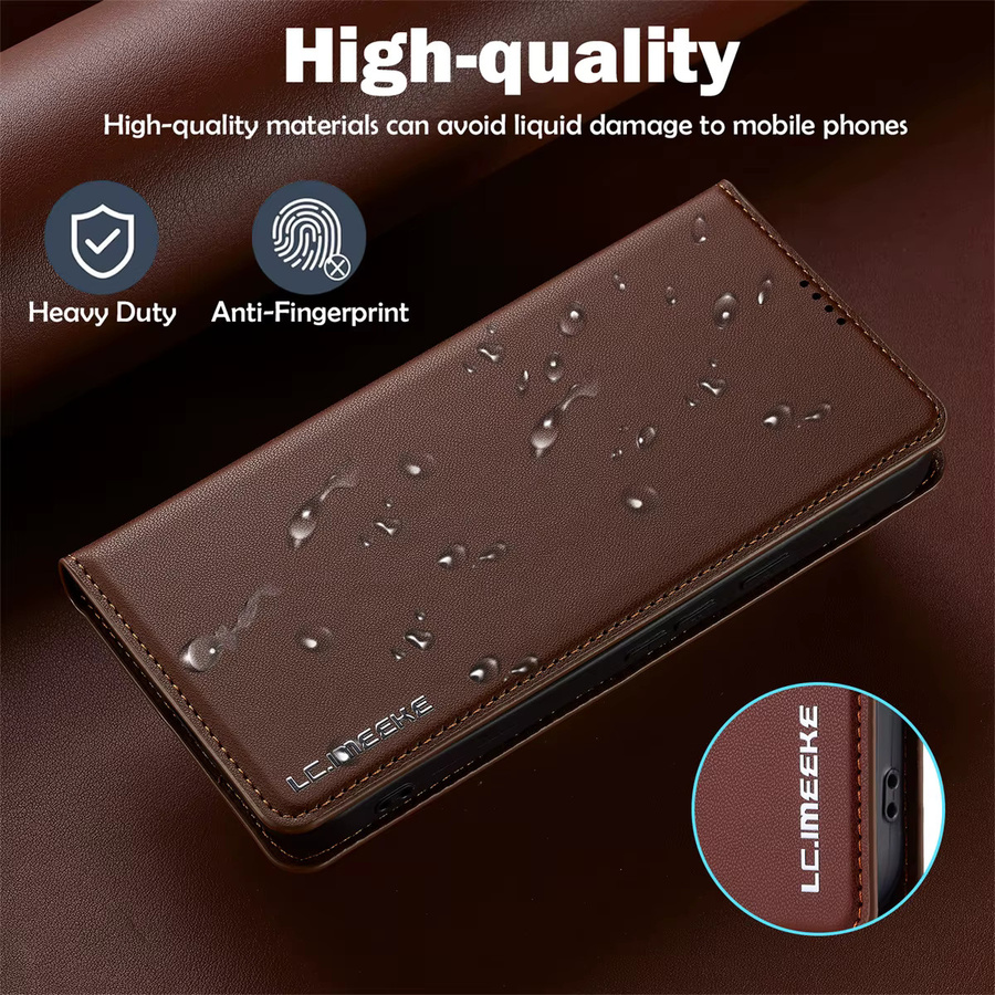 Leder Wallet Handyhülle mit Kartenfächern für Google Pixel 9 10 Pro XL 8 7 sowie Pixel 9A 8A 7A in Braun und Lila - Bild 6
