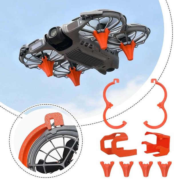 DJI NEO2 Klingenschutzabdeckung Spirale in Orange als Antikollisionsring für Drohnenpropeller - Bild 1