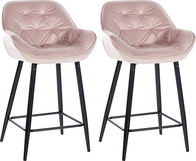 CLP 2er Set Barhocker Gibson modern gepolstert mit Fußstütze - Bild 1
