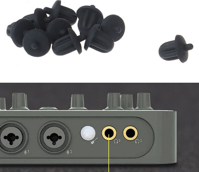 10 Stück Staubschutzabdeckungen aus Gummi für 3,5 mm Audio Jack in Schwarz - Bild 1