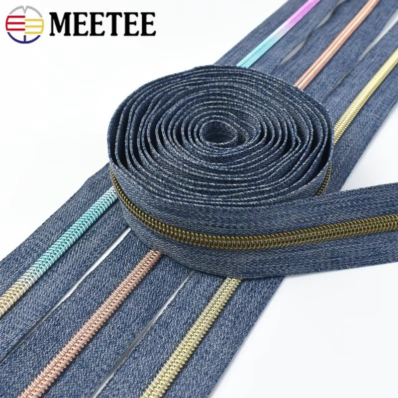 Meetee Nylon Reißverschluss Nr. 5 in Blau für Kleidung und Taschen zum Nähen und für DIY-Projekte - Bild 4