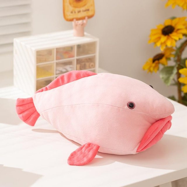 Yiran toy Kugelfisch Kuschelkissen, Plüschtier, Pastellrosa, 36cm - Bild 1