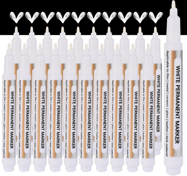 10 weiße Acrylmarker Set – permanente wasserfeste Farbstifte für Metall, Glas und Holz - Bild 1