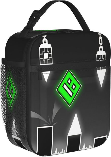 Isolierte Lunchtasche Fancy Style Studio Geometrisches Würfelspiel in Schwarz - Bild 1