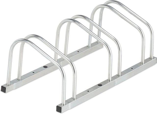Relaxdays Fahrradständer aus Stahl in Silber für 3 Fahrräder, H x B x T: 70,5 x 33,5 x 26 cm - Bild 1
