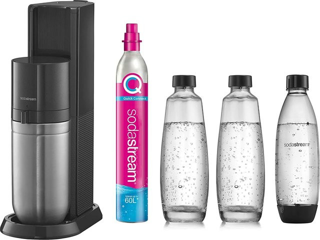 SodaStream DUO Wassersprudler Vorteils-Pack in Titan mit 3 Flaschen für Glas und PET - Bild 1