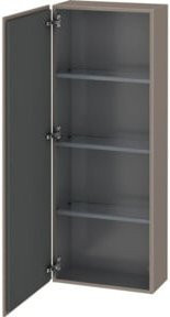 Duravit L-Cube Halbhochschrank in Basalt Matt mit Glastüren, Tür links, B: 50 cm, T: 24,3 cm, H: 132 cm - Bild 1