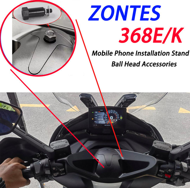 Handyhalterung für ZONTES 368E und 350E mit Kugelkopf, stoßfest und diebstahlsicher, Schwarz - Bild 1