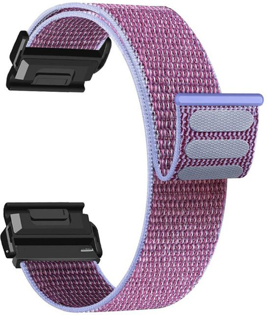 Uhrenarmband Nylon, lila, Garmin fenix 8 43mm 7s 6s 5s, Approach S70, Epix Pro 42mm, Descent Mk3 43mm mk2s, QuickFit - Bild 1