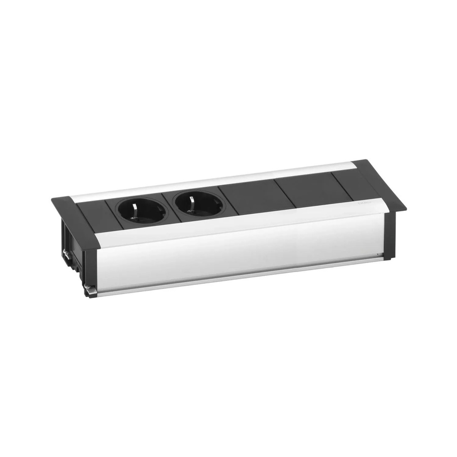 EVOline Frame-Dock Steckdosenleiste Data 2-Fach mit 2 Modulplätzen in Aluminium Silver/Black - Bild 2