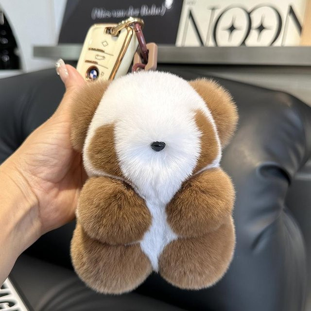 Linyi toy Schlüsselanhänger Panda, Kaninchenfell, Damen, 15cm - Bild 1