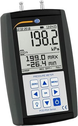 PCE Instruments Differenzdruckmanometer PDA 1L mit Datenlogger in Schwarz B/T/H: 14,5 x 8,5 x 3,5 cm - Bild 1