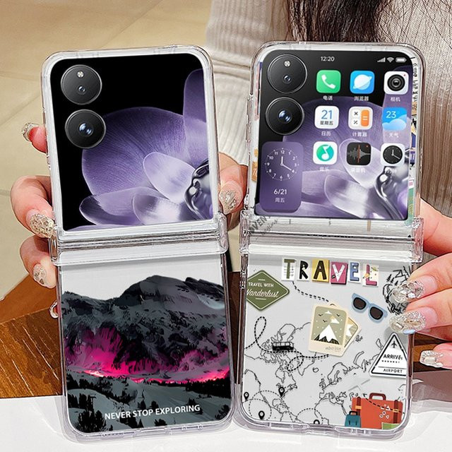 Stoßfeste transparente Handyhülle mit Schneeberg-Design für Xiaomi Mix Flip 5G - Bild 1
