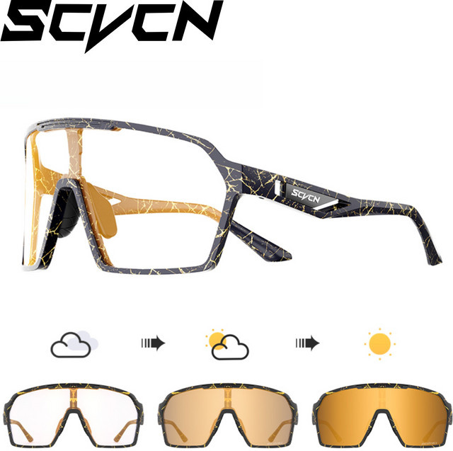 SCVCN Sportsonnenbrille, Photochrome, Vollrand, Kunststoff, Herren - Bild 1