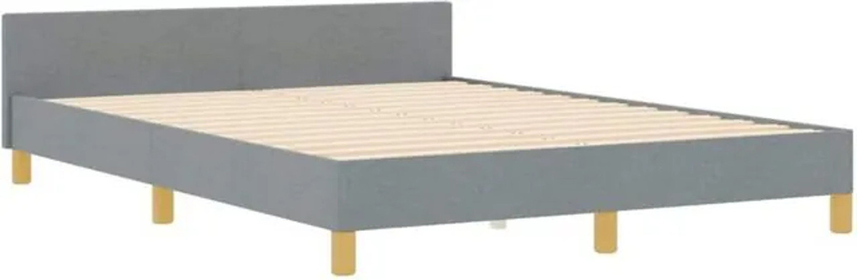 Modernes Polsterbett mit Kopfteil von vidaXL in Grau aus Stoff und Holzwerkstoff, B/T: 140 x 190 cm - Bild 1