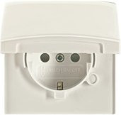 ABB Schutzkontakt-Steckdoseneinsatz IP44 in Creme-Weiß und Perlweiß - Bild 1