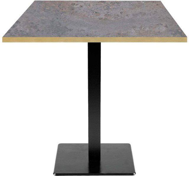 RestooTab Tisch Milan quadratisch mit Metallplatte in Antik-Optik und schwarzem Gestell, B/T/H: 70 x 70 x 75 cm - Bild 1
