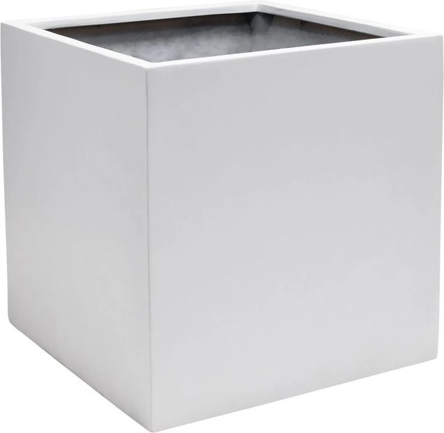 Vivanno Pflanzkübel Block aus Fiberglas in Weiß, B/T/H: 40 x 40 x 40 cm - Bild 1