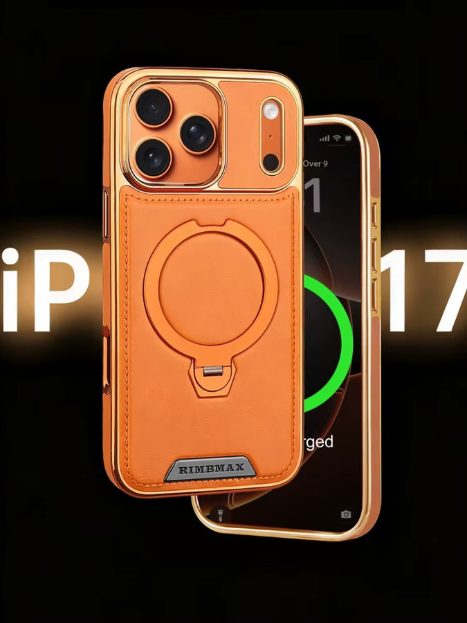 Dolob Luxuriöse Leder-Handyhülle mit magnetischer drehbarer Halterung für iPhone 11 bis 17 Pro Max Plus in Schwarz mit kabellosem Laden und stoßfestem Schutz - Bild 4